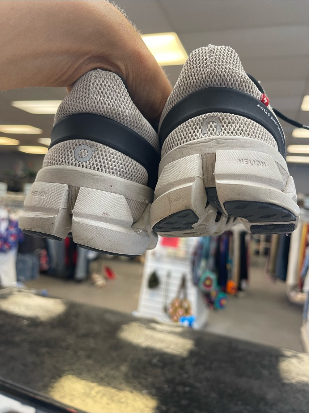 On Running Women's Cloud Sneakers in Light Gray and Black - Picture 12 of 12